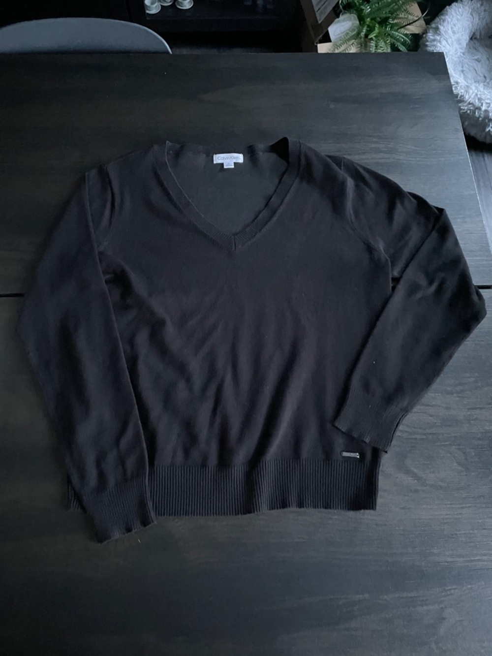 Calvin Klein Men's Black V-Neck Pullover Sweater